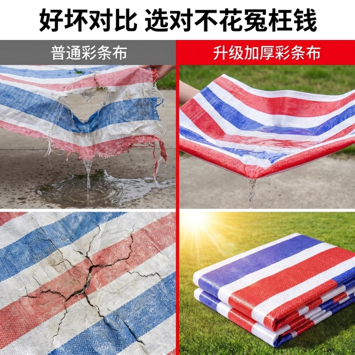 彩条布效果对比图_ 突出产品核心优势