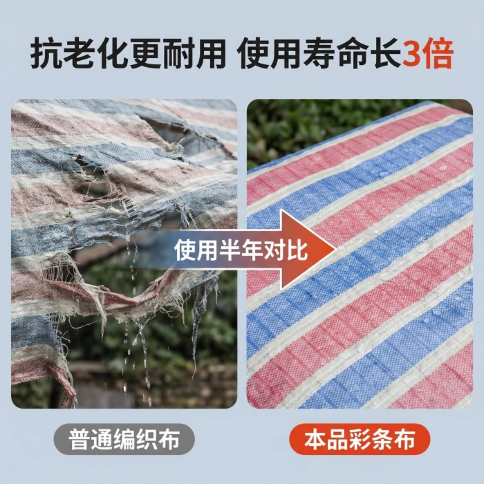 65克4米×50米单膜彩条布